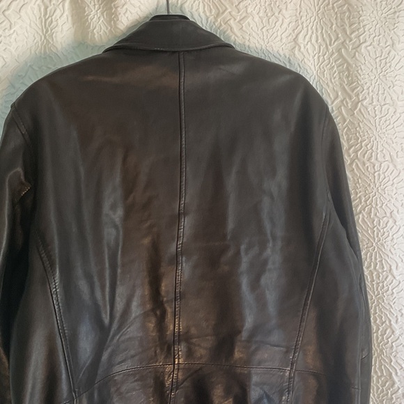 Danier black leather jacket faded distressed sleeves vintage - Picture 8 of 14